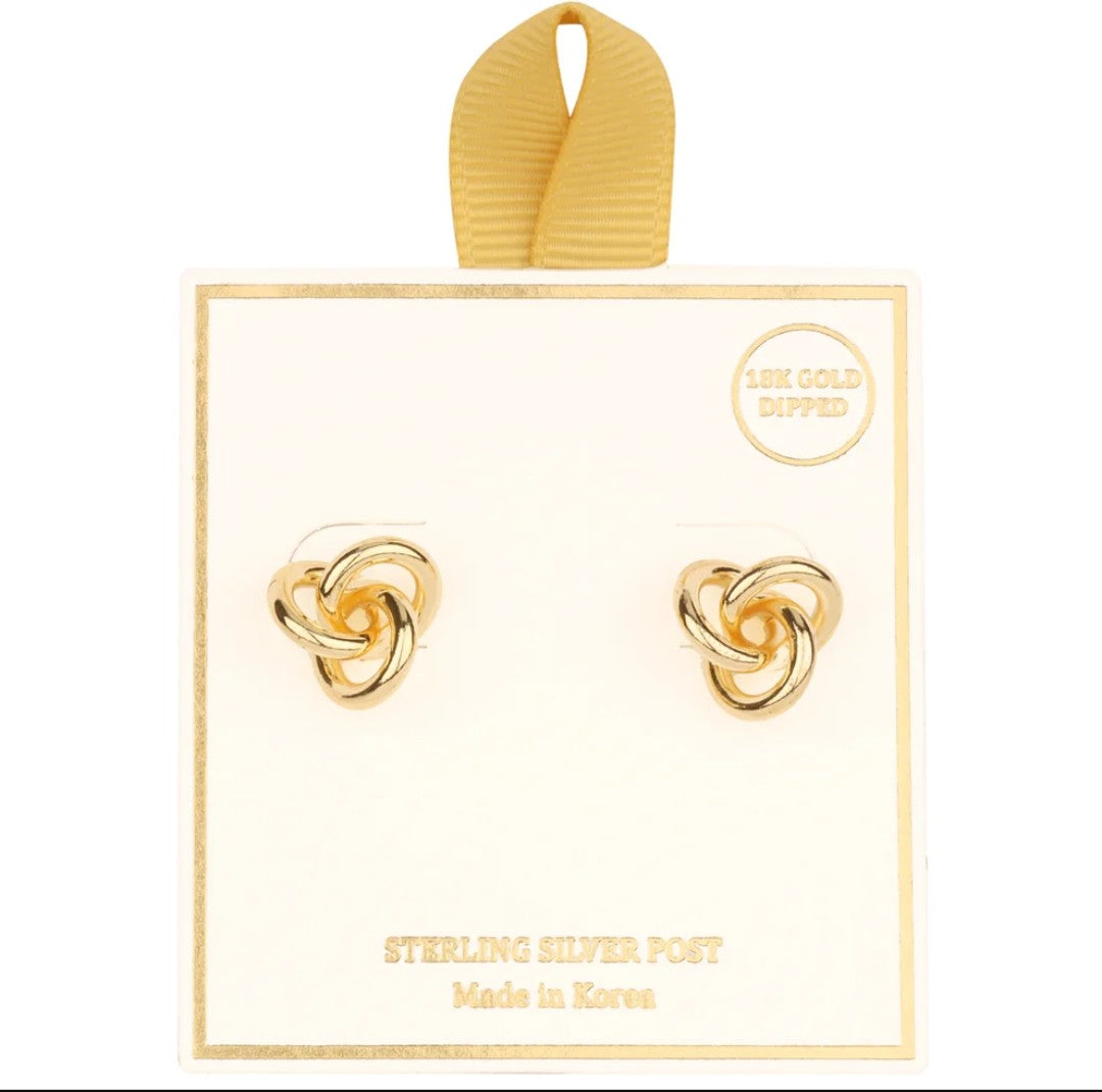 Gold Knot Stud Earrings