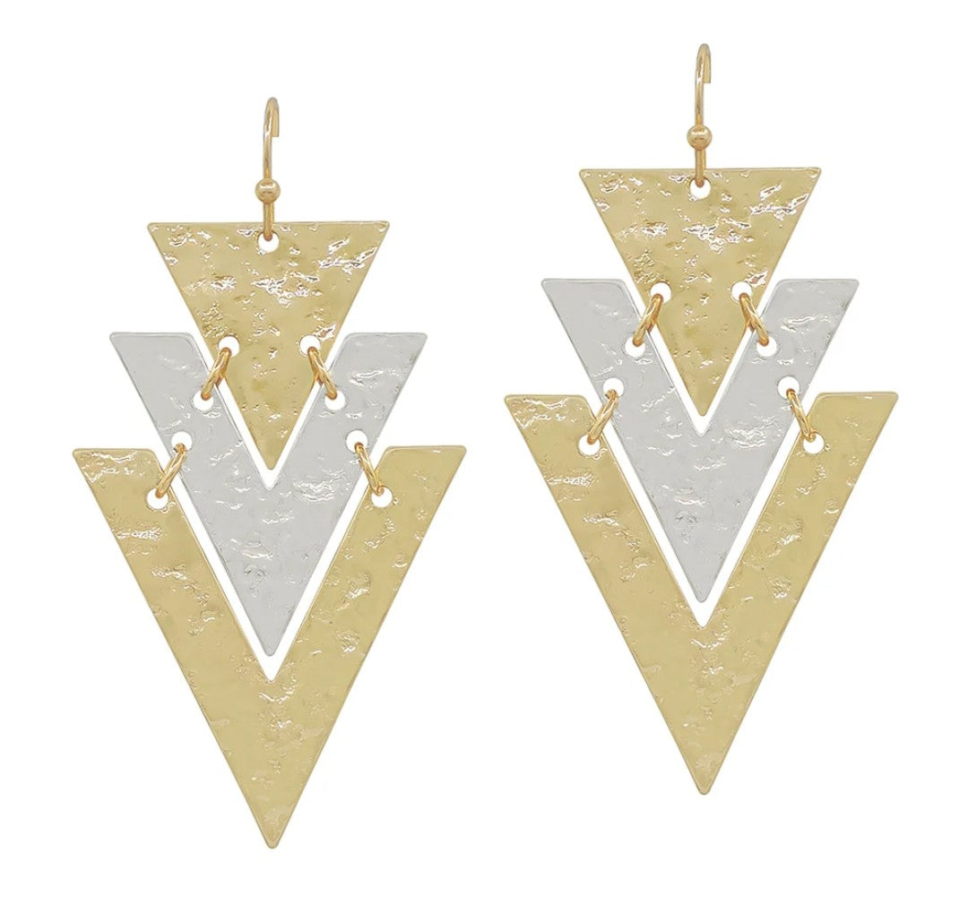 Gold and Silver Arrow Earrings