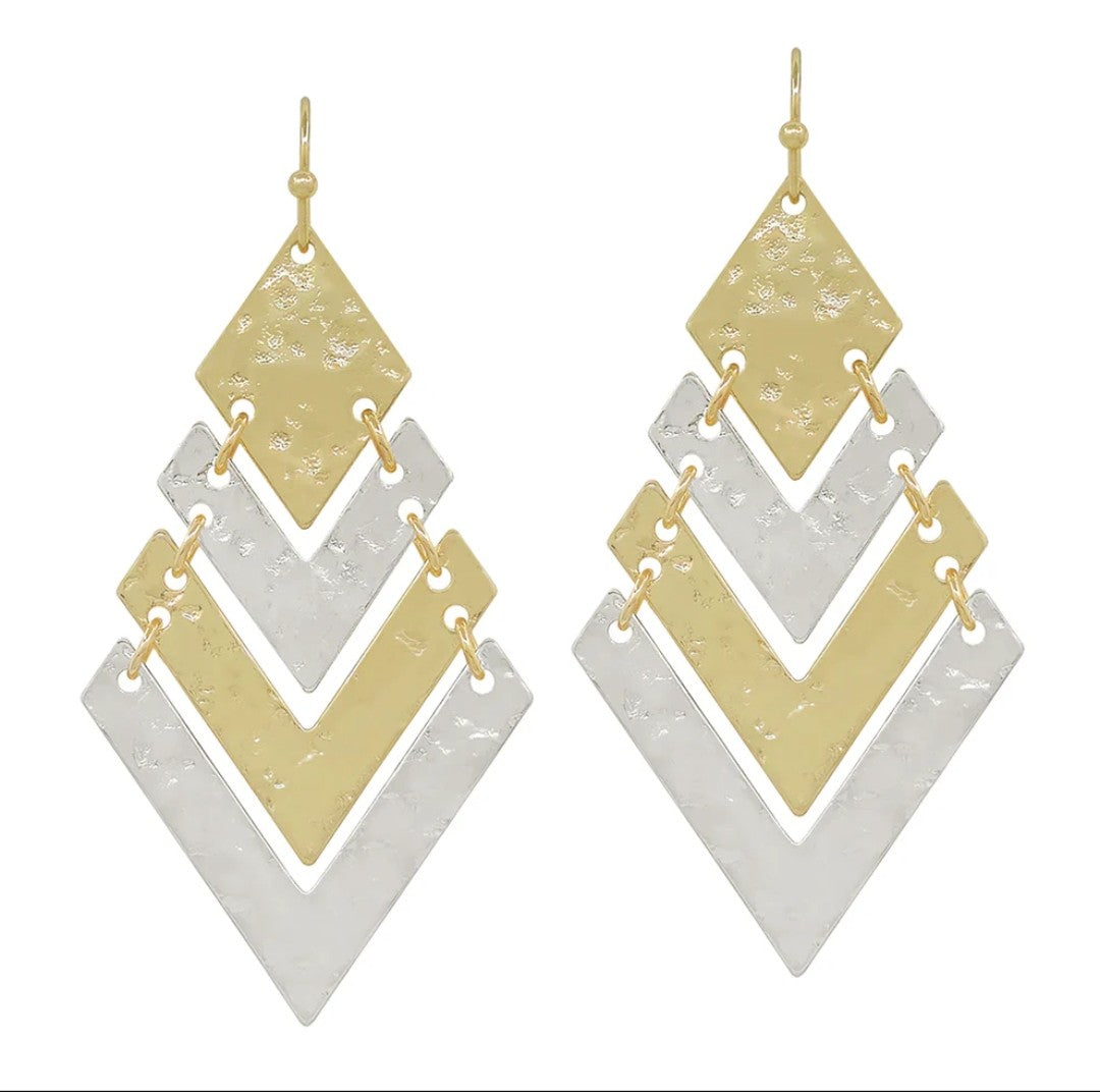 Gold and Silver Geometric Earrings