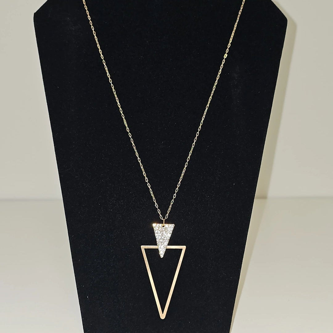Triangle Diamond Shaped Long Necklace