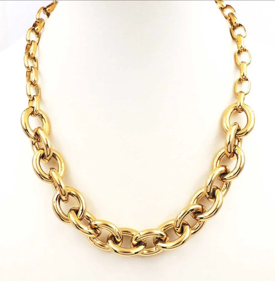 Stainless Steel Chunky Gold Chain Necklace