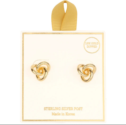 Gold Knot Stud Earrings