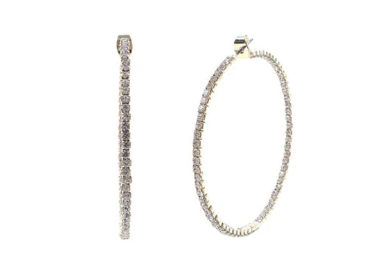 Thin Rhinestone Hoop Earrings