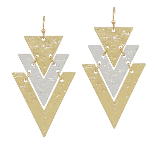 Gold and Silver Arrow Earrings