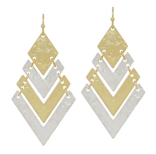Gold and Silver Geometric Earrings