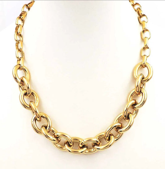 Stainless Steel Chunky Gold Chain Necklace